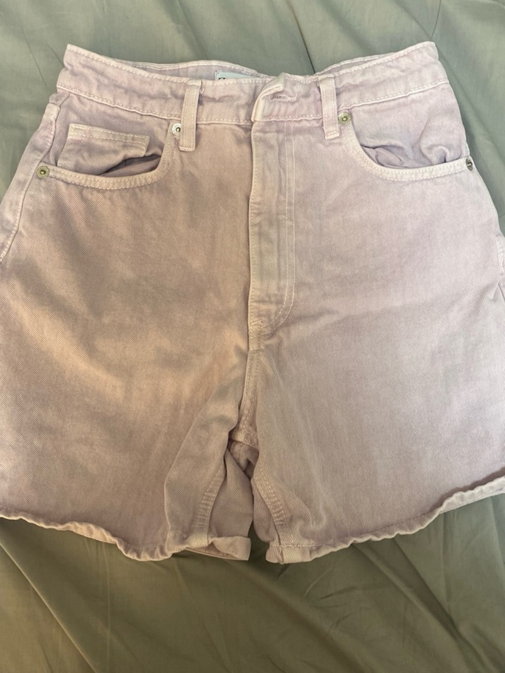 Zara Pastel Lavender Denim Shorts